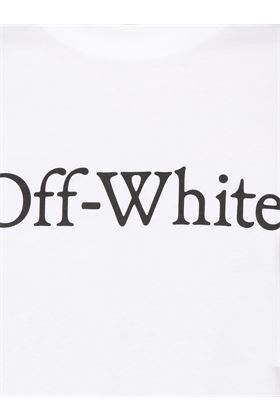 white/black cotton jersey texture logo print OFF WHITE | OMAA120C99JER0080110